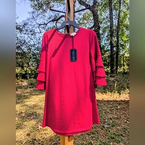 🌟 NWT Simply Southern Red Ruffle Stunning Dress